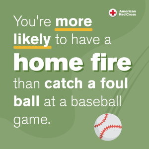 You're more likely to have a home fire than catch a foul ball at a baseball game.